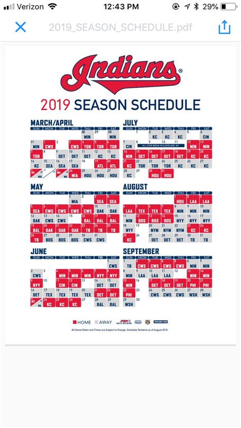 Cleveland Indians Printable Schedule 2021 - Printable Schedule