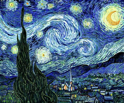 Van Gogh - Starry Night - Vibrant and Painterly - Glow In The Dark ...