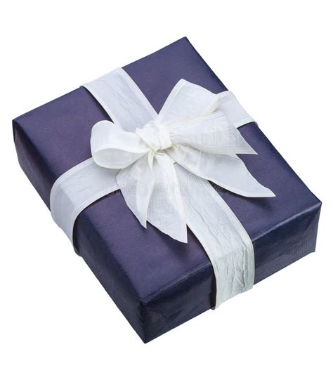 Blue Gift Box With White Ribbon Stock Photo - Image of occasion, love ...