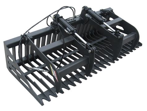 New : Rake Grapple Grab Bucket Skid Steer Track Loader Attachment for Hire - Digrite