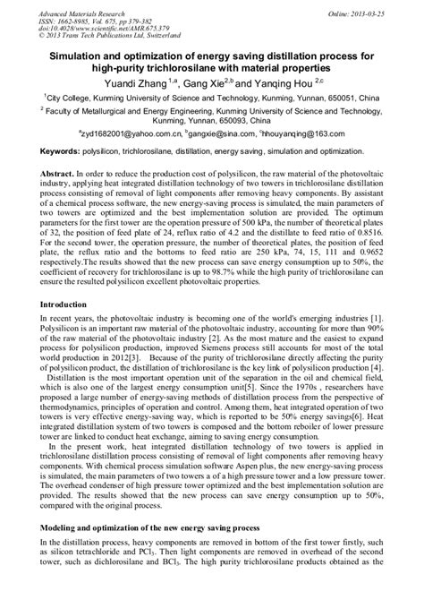 Simulation and Optimization of Energy Saving Distillation Process for ...