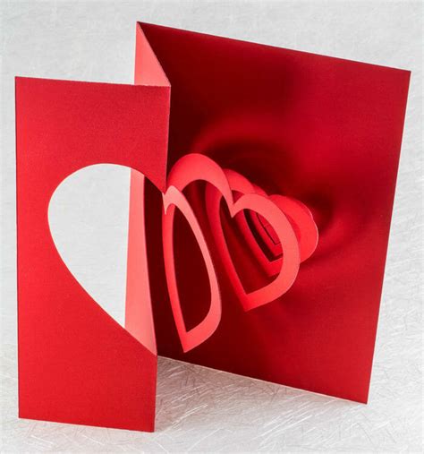 Helical Heart Pop Up Card - Popup Card Shop