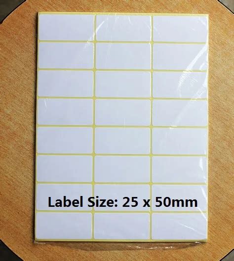 Blank White Sticky Labels 25 x 50mm Price Code Plain Stickers Tag Self Adhesive 3 To 10 Sheets ...