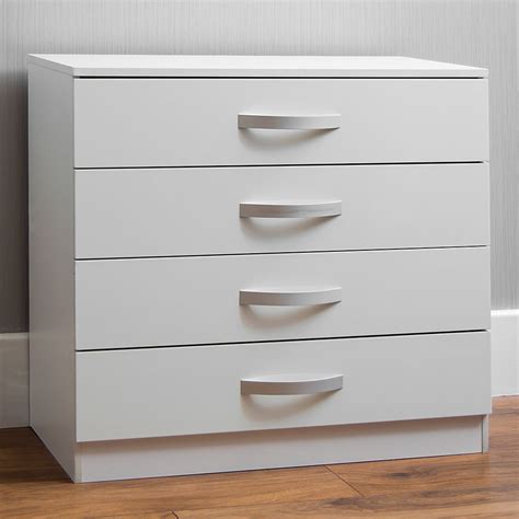 Hulio White 4 Drawer Chest | Bedroom | Modern