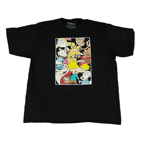 Nickelodeon 90s Anime Characters Mens Black Adult Shi… - Gem