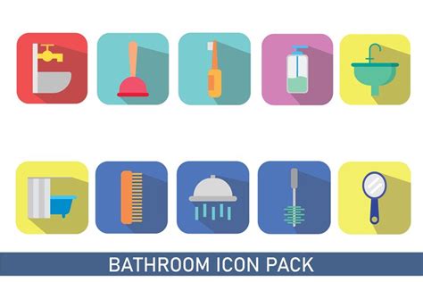 Bathroom Flat Icon Pack New