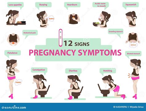 Pregnancy Symptoms And Problems Concept. Young Pregnant Women Suffering From Toxicosis, Nausea ...