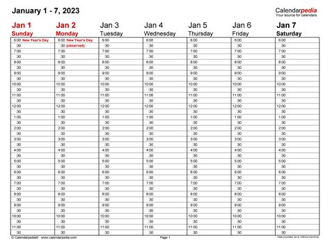 2023 printable daily planner excel tipsographic - 2023 daily planner calendar template free ...