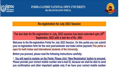 IGNOU Admission 2023: July 2023 Session Fresh and Re-Registration Window Closes Today, Get ...