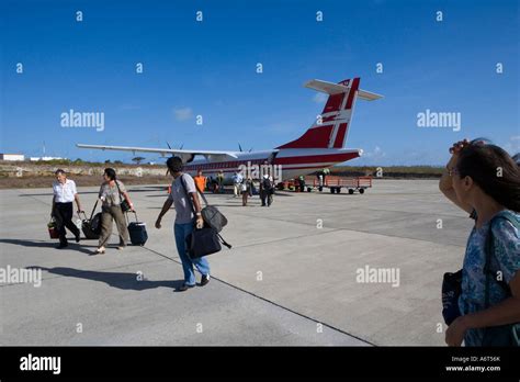 Arrivals at Plaine Corail airport, Rodrigues. Flight from Mauritius ...