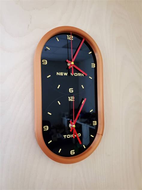 Gorgeous Dual Time Zone Wall Clock Customize Time Zone - Etsy