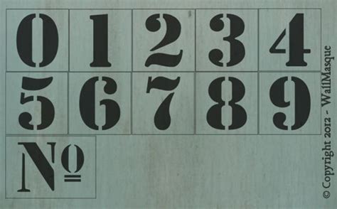 1 inch Number Stencil Set | Number stencils, Stencils, Stencil font