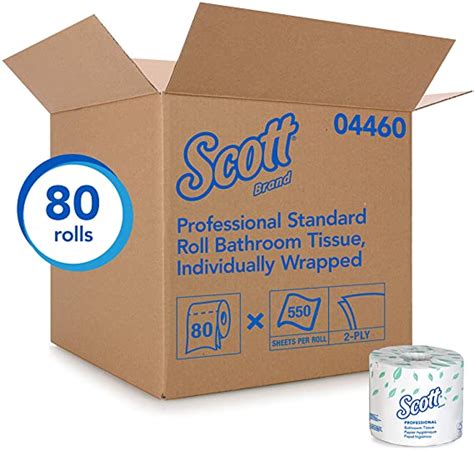 Scott Essential Professional Bulk Toilet Paper Individually Wrapped Standard Rolls, 2-PLY, 80 ...