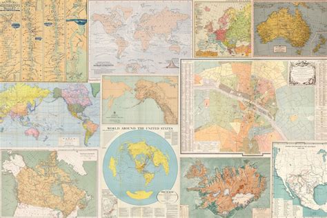 Vintage Retro Map Collage Wallpaper Mural | Hovia UK | World map wallpaper, Map wallpaper, Map ...