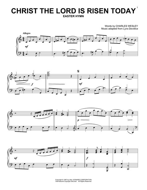 Christ The Lord Is Risen Today | Sheet Music Direct