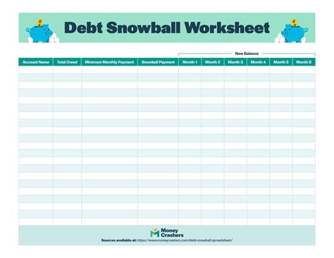 Free Printable Debt Snowball Templates [PDF, Excel] Worksheet