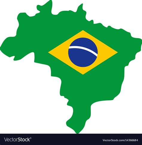 Brazil flag on brazilian icon isolated Royalty Free Vector