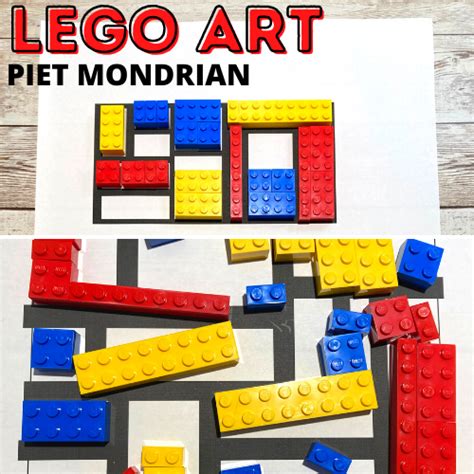 Mondrian Puzzle Art For Kids - Little Bins and Bricks