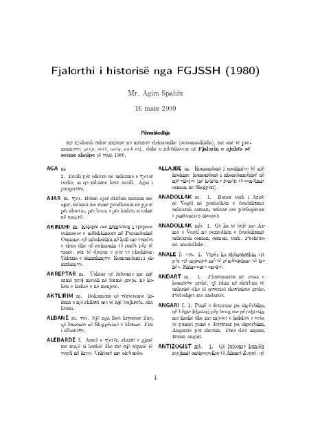 Fjalorthi i historisÃ« nga FGJSSH (1980) - Shkenca.org