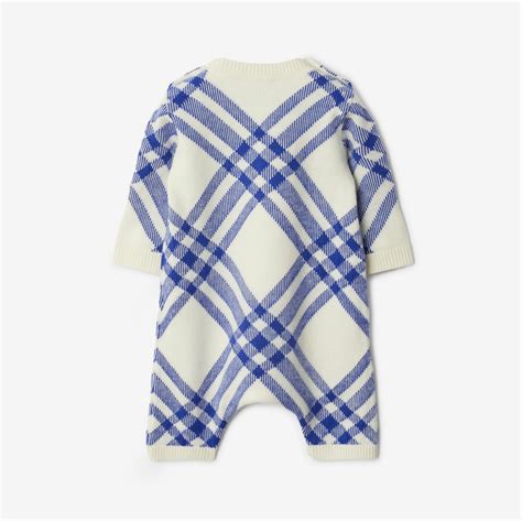 Check Wool Cashmere Two-piece Baby Gift Set in Knight/salt - Children | Burberry® Official