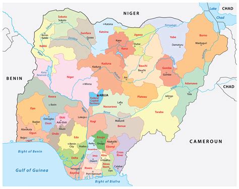 Bản đồ nước Nigeria (Nigeria Map) khổ lớn năm 2023