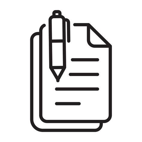 Paper with pen icon isolated flat design vector illustration. 16267804 Vector Art at Vecteezy