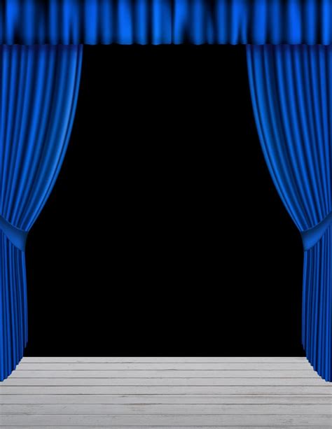 Blue Stage Curtains Background