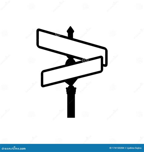 Empty Street Sign Board Icon Isolated on White Background Stock Vector ...