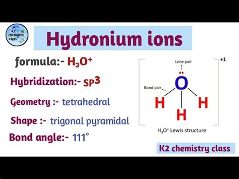 Bond angle,molecular geometry of hydronium ion (H₃O⁺) , by khushboo ...