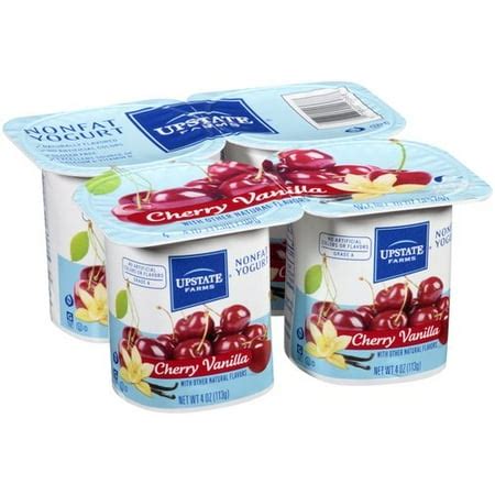 Upstate Farms Fat-Free Cherry Vanilla Yogurt, 4 Oz., 4 Count - Walmart.com