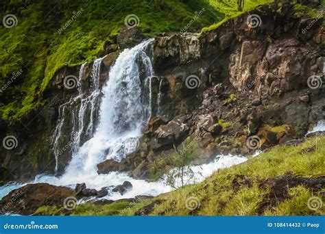 Gunung Rinjani waterfall stock photo. Image of dormant - 108414432