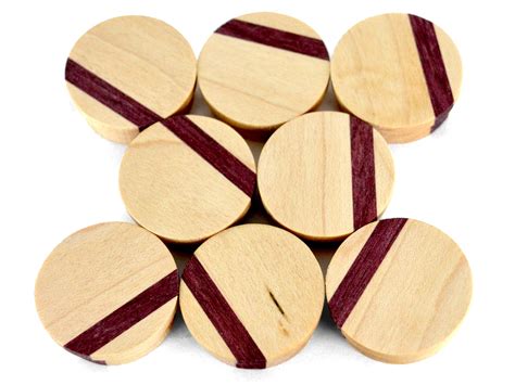 Set of wooden magnets Made of walnut, cherry, maple, and purpleheart Select wood species Strong ...