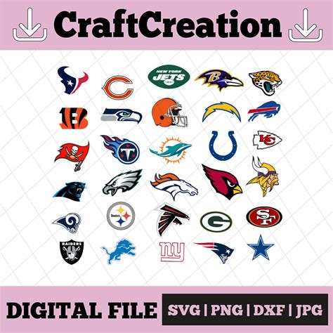 NFL Logo SVG Bundle – Football Logo–NFL Logo NFL Teams Svg V | Inspire ...