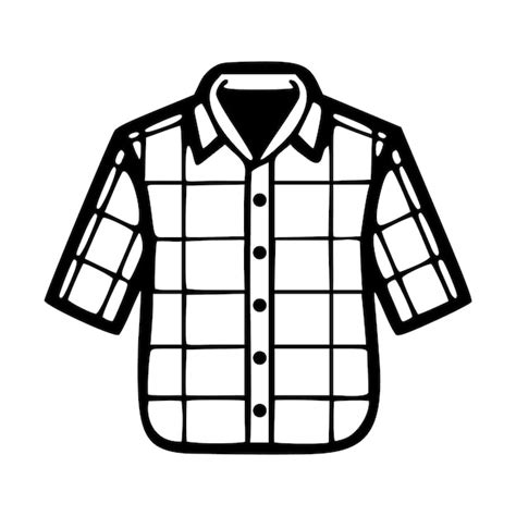 Premium Vector | Flannel shirt isolated black outlines vector illustration