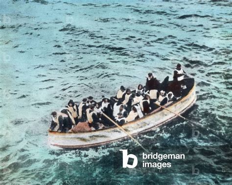 The maiden voyage of the Titanic 1912, Titanic disaster - one of the Titanic lifeboats with ...