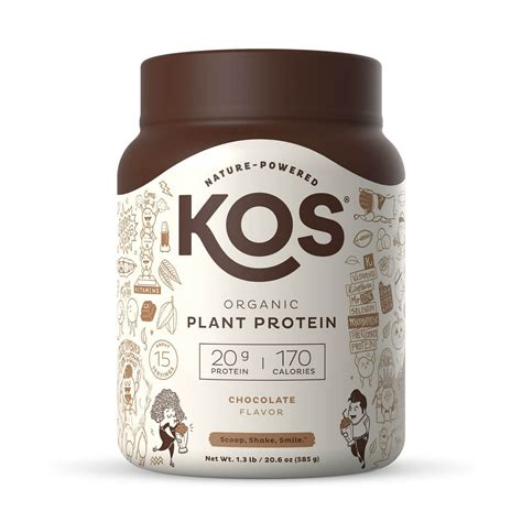 KOS Organic Plant Based Protein Powder, Chocolate, 20g Protein, 1.3lb - Walmart.com - Walmart.com