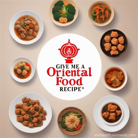 Oriental Food Recipe App Logo | Stable Diffusion Online