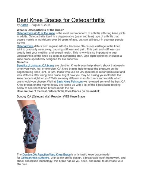 Best Knee Braces For Osteoarthritis by OA Knee Brace - Issuu