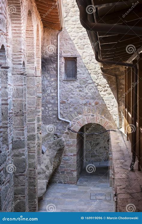 The Meteora - Eastern Orthodox Monasteries in Thesally. Stock Photo - Image of landmark, facade ...