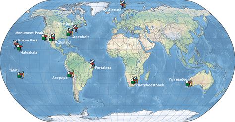 Locations of SGP sites around the world