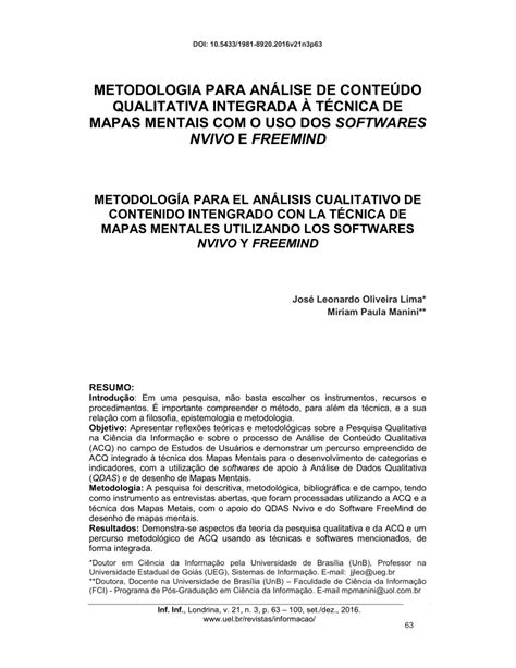 (PDF) Metodologia para análise de conteúdo qualitativa integrada à técnica de mapas mentais com ...