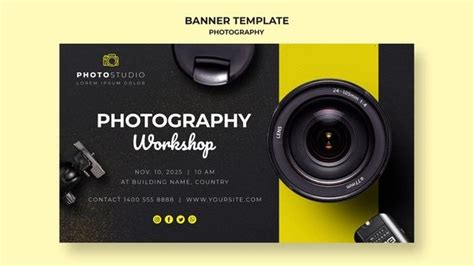 Free PSD | Photography workshop banner template | Visiting card design ...