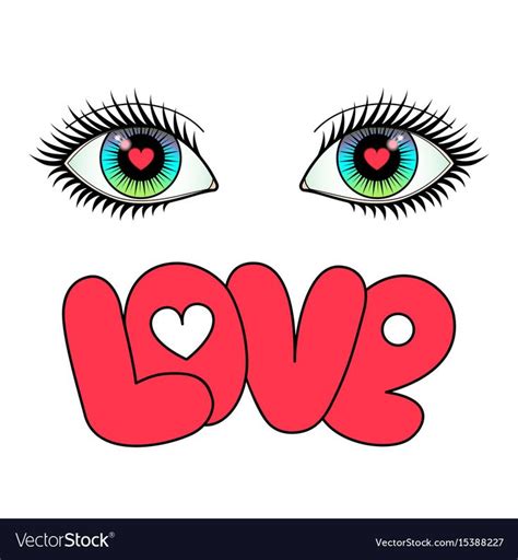 Eyes and love vector image on VectorStock | Art pages, Vector images ...