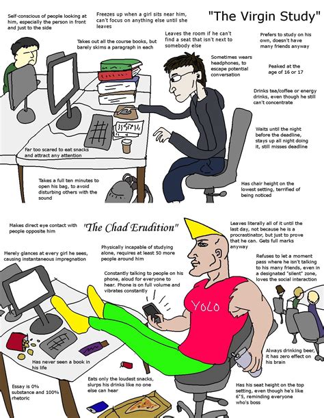 The Virgin Study / The Chad Erudition | Virgin vs. Chad | Know Your Meme