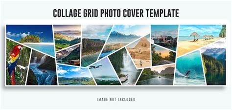 Premium PSD | Collage grid photo effect template