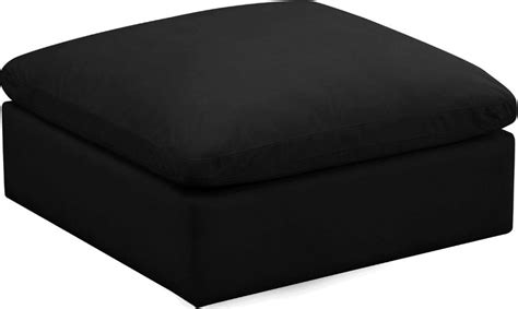 Cozy Black Velvet Ottoman 634Black-Ott - 1StopBedrooms