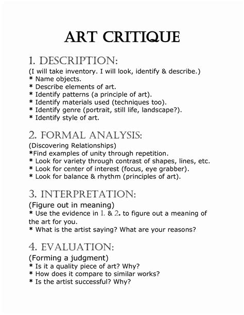 How To Write A Formal Critique Art Paper ~ Allardyce Pen