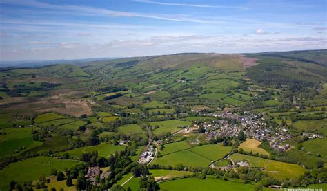 Heart of Wales railway line Llanwrtyd Wells from the air | aerial photographs of Great Britain ...