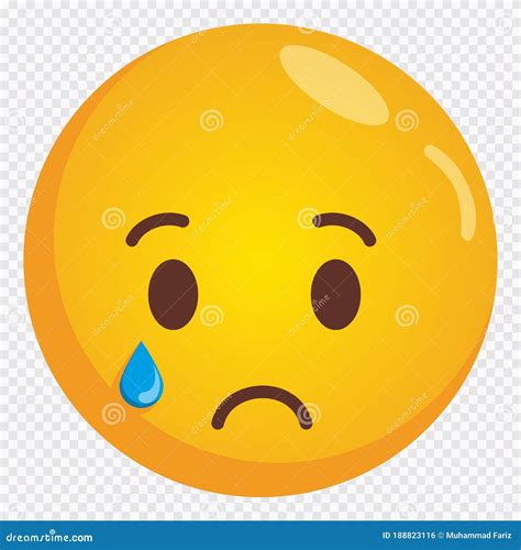 The Yellow Face Emoji Glowing Sad Emoticon Flat. Stock Vector ...