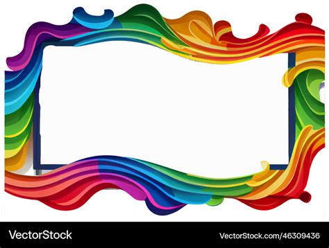 Rainbow border frame Royalty Free Vector Image